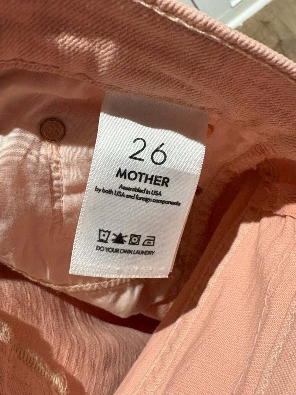 MOTHER Superior The Insider Hover Ankle Flare Jeans in Peach Parfait - Picture 5 of 5